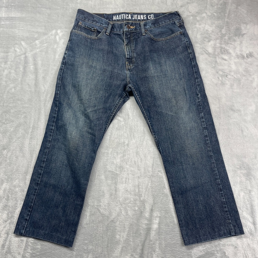 Nautica Jeans Mens 36/30‎ (36x27) Blue Denim Boho Streetwear Grunge Straight Fit